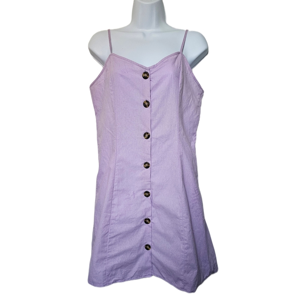 Forever 21 F21 Woven Lavender Button Down Dress NWT Size Medium